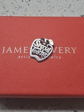 James Avery Silver "Special Teacher" Apple Charm